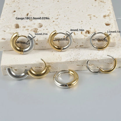 1 Piece Simple Style Color Block Plating Stainless Steel Gold Plated Earrings