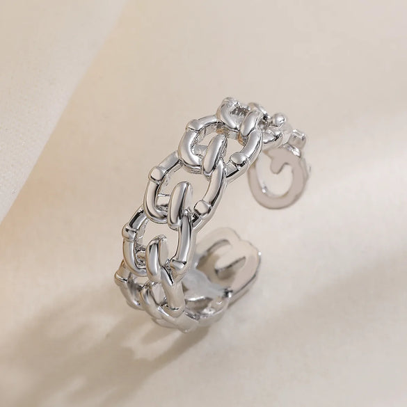 1 Piece Simple Style Commute Solid Color Copper Rings