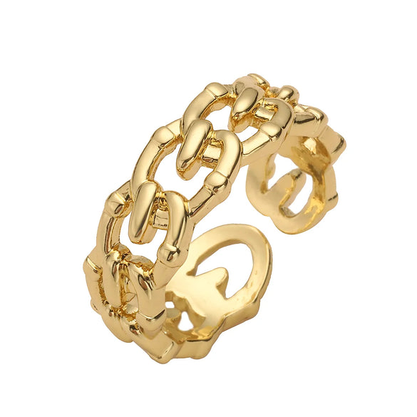 1 Piece Simple Style Commute Solid Color Copper Rings