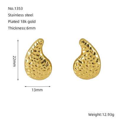 1 Piece Simple Style Commute Solid Color Plating Stainless Steel 18k Gold Plated Ear Studs