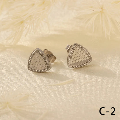 1 Piece Simple Style Cross Heart Shape Crown Plating Copper 18k Gold Plated Ear Studs