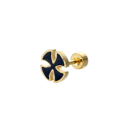 1 Piece Simple Style Cross Stainless Steel Ear Studs