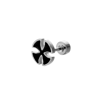 1 Piece Simple Style Cross Stainless Steel Ear Studs