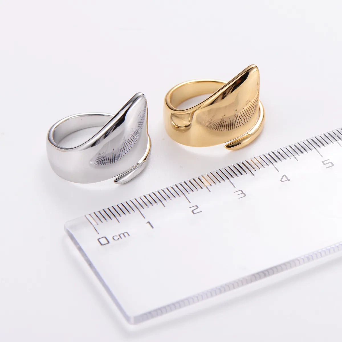 Simple Style Curve Stainless Steel Twist Plating 18k Gold Plated Open Ring