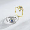 1 Piece Simple Style Devil's Eye Sterling Silver Inlay Rhinestones Rings