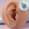 1 Piece Simple Style Flower Patchwork Copper Ear Studs