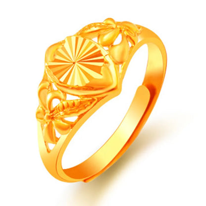 1 Piece Simple Style Flower Copper Plating 24k Gold Plated Open Ring