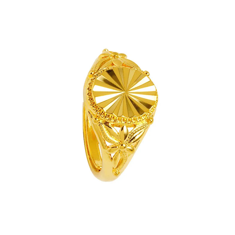 1 Piece Simple Style Flower Copper Plating 24k Gold Plated Open Ring