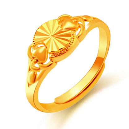 1 Piece Simple Style Flower Copper Plating 24k Gold Plated Open Ring