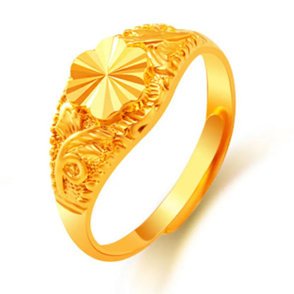 1 Piece Simple Style Flower Copper Plating 24k Gold Plated Open Ring