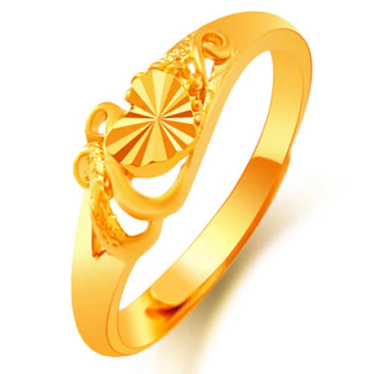 1 Piece Simple Style Flower Copper Plating 24k Gold Plated Open Ring