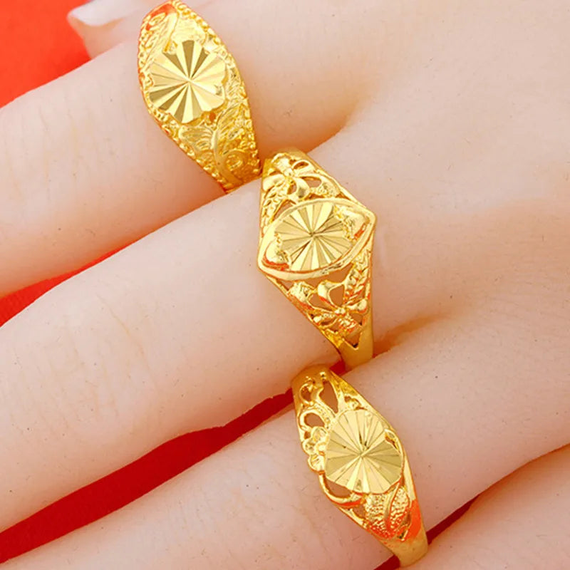 1 Piece Simple Style Flower Copper Plating 24k Gold Plated Open Ring