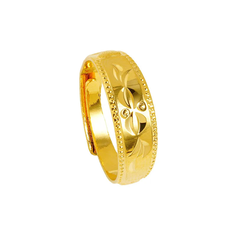 1 Piece Simple Style Flower Copper Plating 24k Gold Plated Open Ring