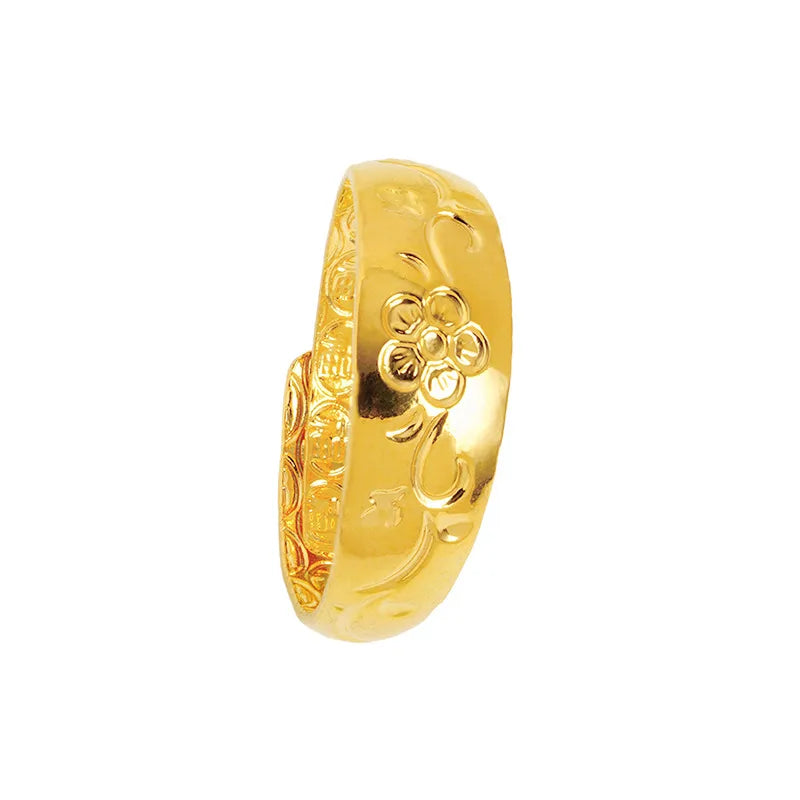 1 Piece Simple Style Flower Copper Plating 24k Gold Plated Open Ring