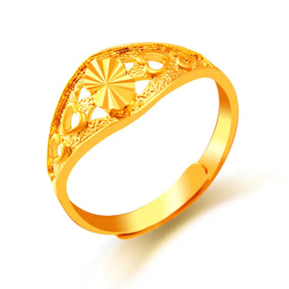 1 Piece Simple Style Flower Copper Plating 24k Gold Plated Open Ring