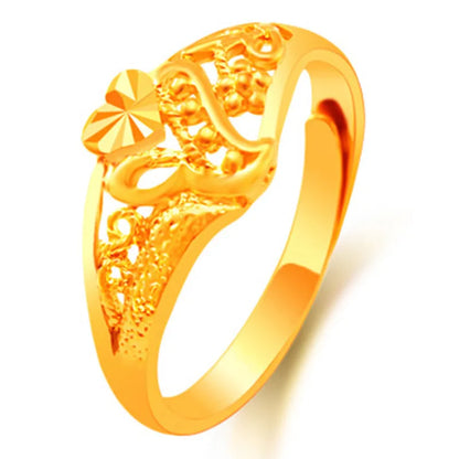 1 Piece Simple Style Flower Copper Plating 24k Gold Plated Open Ring