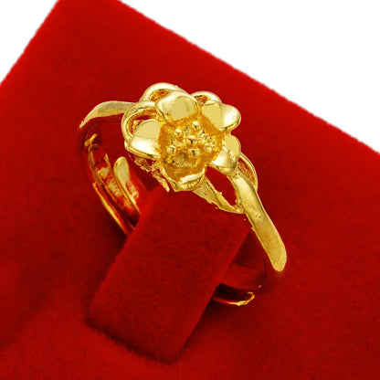 1 Piece Simple Style Flower Copper Plating 24k Gold Plated Open Ring