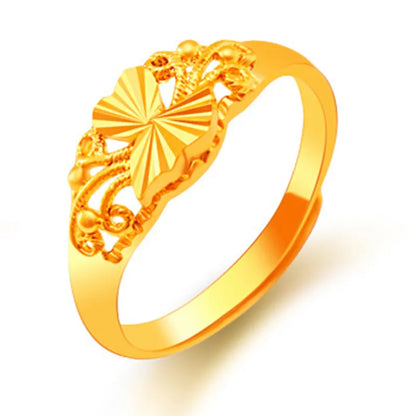 1 Piece Simple Style Flower Copper Plating 24k Gold Plated Open Ring