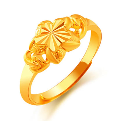 1 Piece Simple Style Flower Copper Plating 24k Gold Plated Open Ring