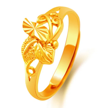 1 Piece Simple Style Flower Copper Plating 24k Gold Plated Open Ring