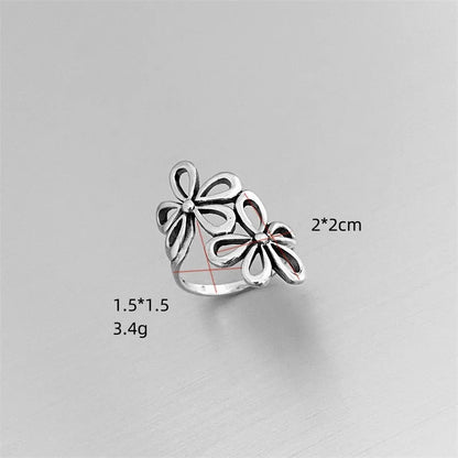 1 Piece Simple Style Flower Copper Plating Rings