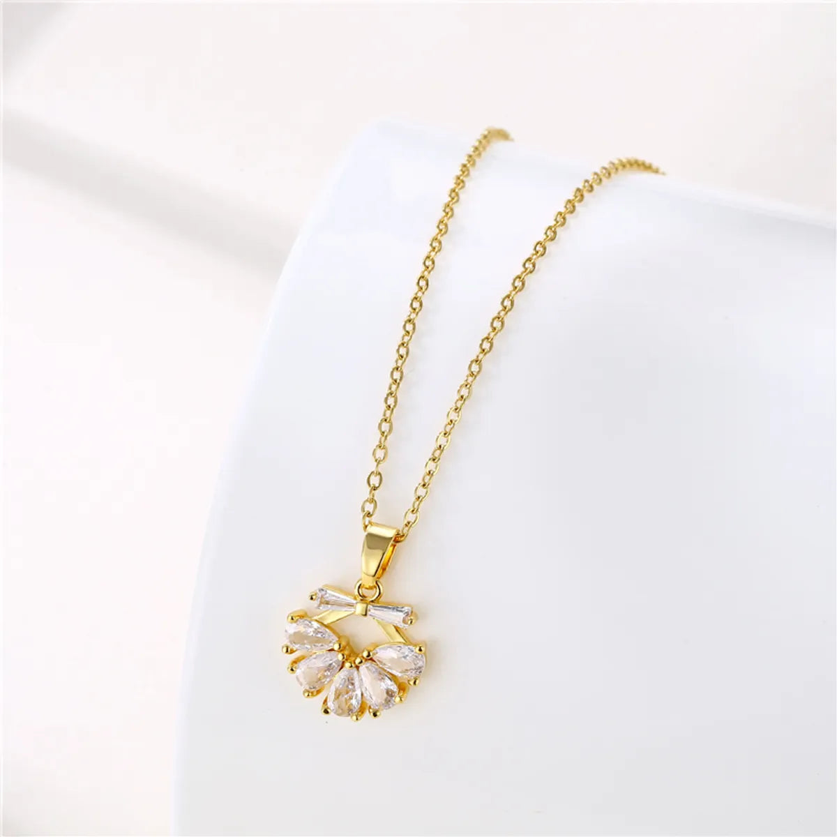 1 Piece Simple Style Flower Dragonfly Butterfly Stainless Steel Titanium Steel Plating Inlay Zircon Pendant Necklace