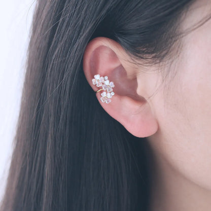 1 Piece Simple Style Flower Inlay Alloy Zircon Ear Cuffs