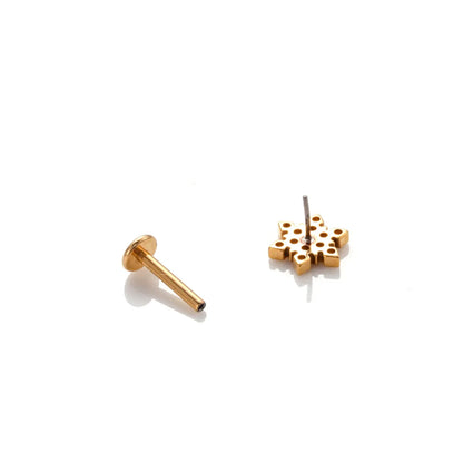 1 Piece Simple Style Flower Metal Inlay Rhinestones Ear Studs