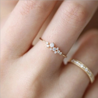 1 Piece Simple Style Flower Rhinestones Alloy Wholesale Rings