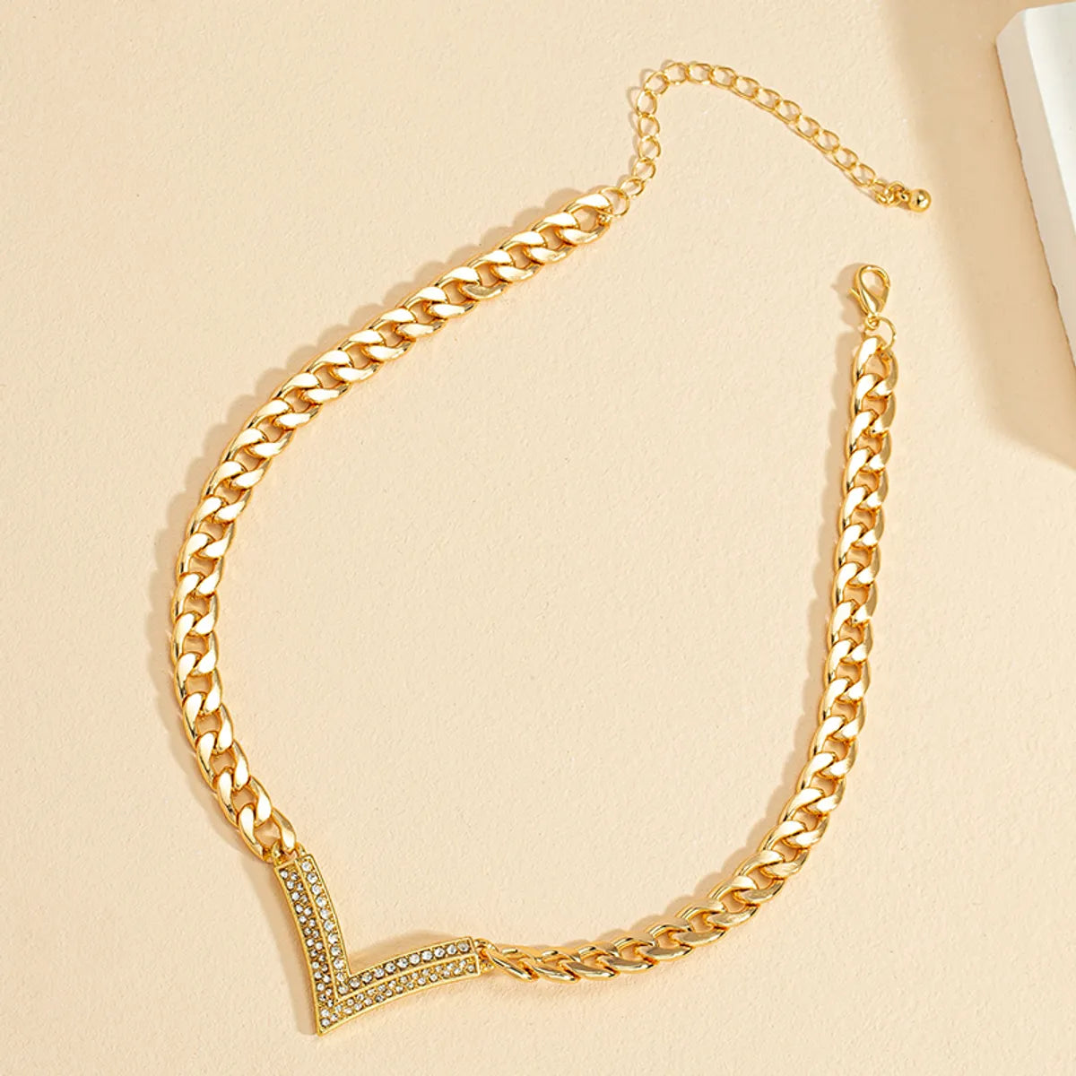 1 Piece Simple Style Geometric Alloy Plating Rhinestones Women's Choker