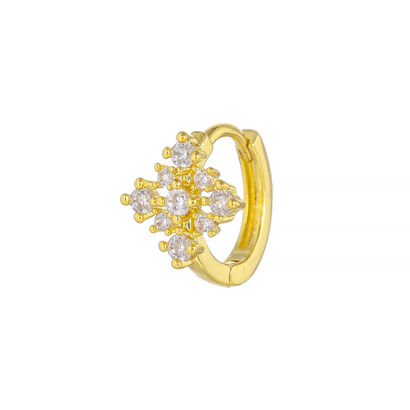 1 Piece Simple Style Geometric Plating Inlay Brass Zircon 18k Gold Plated Silver Plated Earrings