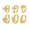 1 Piece Simple Style Geometric Plating Inlay Brass Zircon 18k Gold Plated Silver Plated Earrings