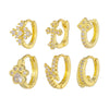 1 Piece Simple Style Geometric Plating Inlay Brass Zircon 18k Gold Plated Silver Plated Earrings