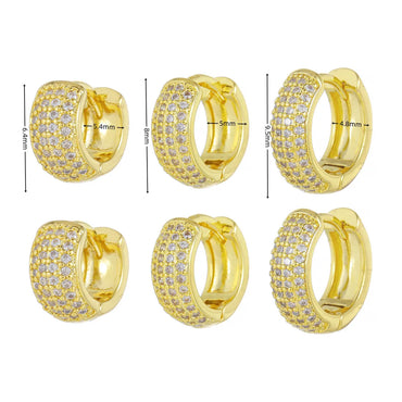 1 Piece Simple Style Geometric Plating Inlay Brass Zircon 18k Gold Plated Silver Plated Hoop Earrings