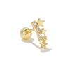 1 Piece Simple Style Geometric Plating Inlay Brass Zircon 18k Gold Plated White Gold Plated Ear Studs