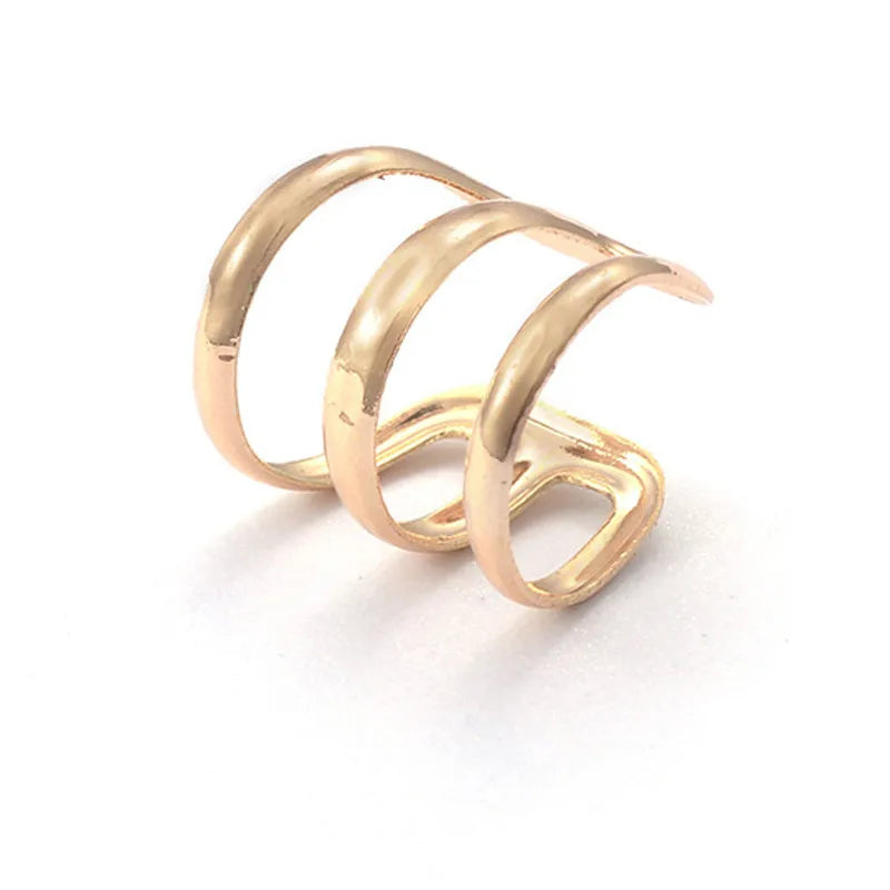 1 Piece Simple Style Geometric Plating Inlay Copper Rhinestones Gold Plated Silver Plated Ear Cuffs