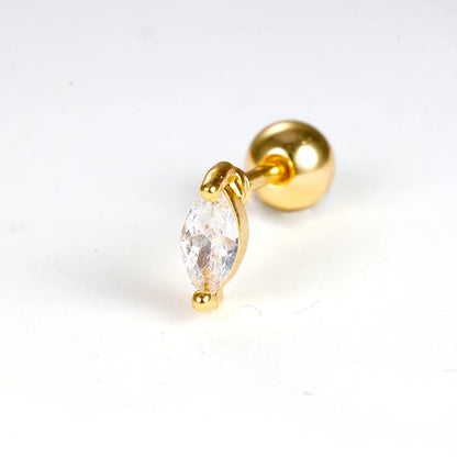 1 Piece Simple Style Geometric Plating Inlay Stainless Steel Zircon Ear Studs