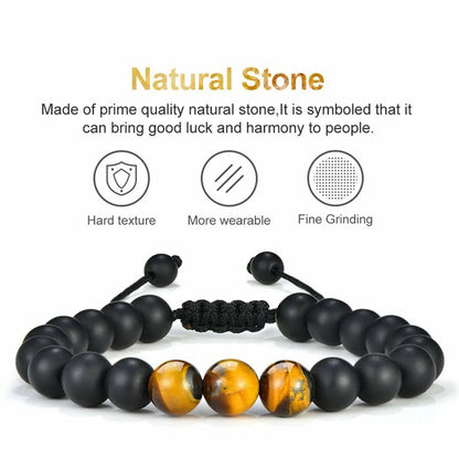 1 Piece Simple Style Geometric Rope Tiger Eye Men'S Bracelets