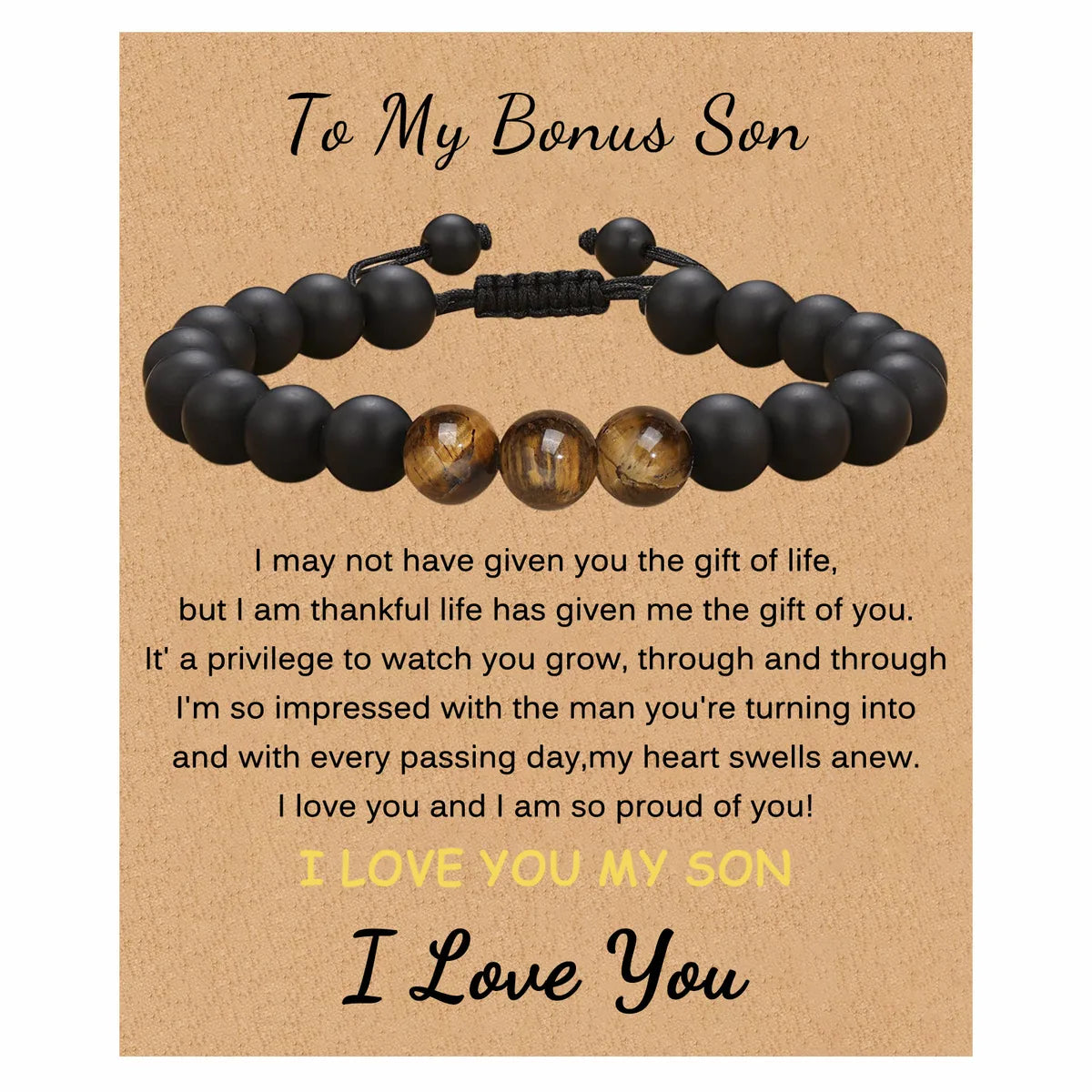 1 Piece Simple Style Geometric Rope Tiger Eye Men'S Bracelets