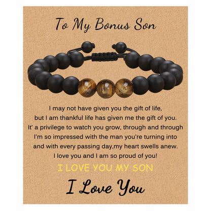 1 Piece Simple Style Geometric Rope Tiger Eye Men'S Bracelets