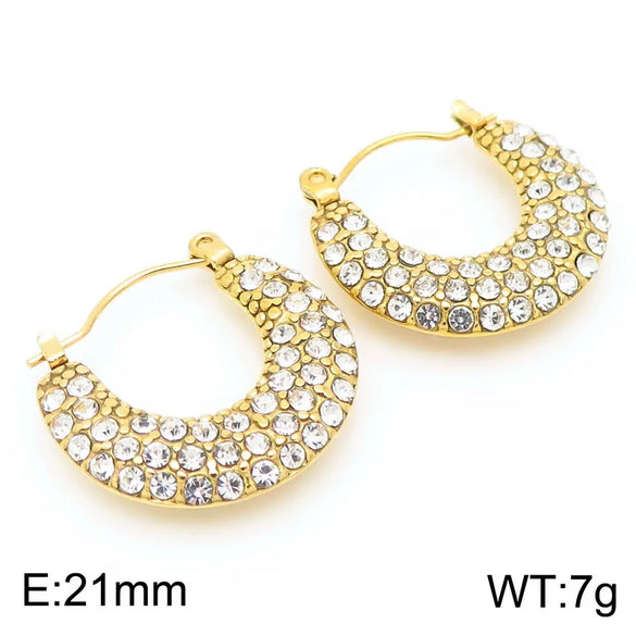 1 Piece Simple Style Geometric Solid Color 304 Stainless Steel 18K Gold Plated Earrings