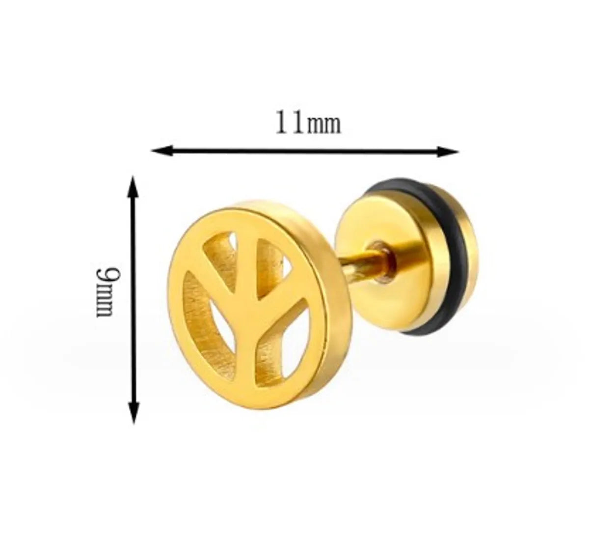 1 Piece Simple Style Geometric Solid Color Plating Stainless Steel Ear Studs