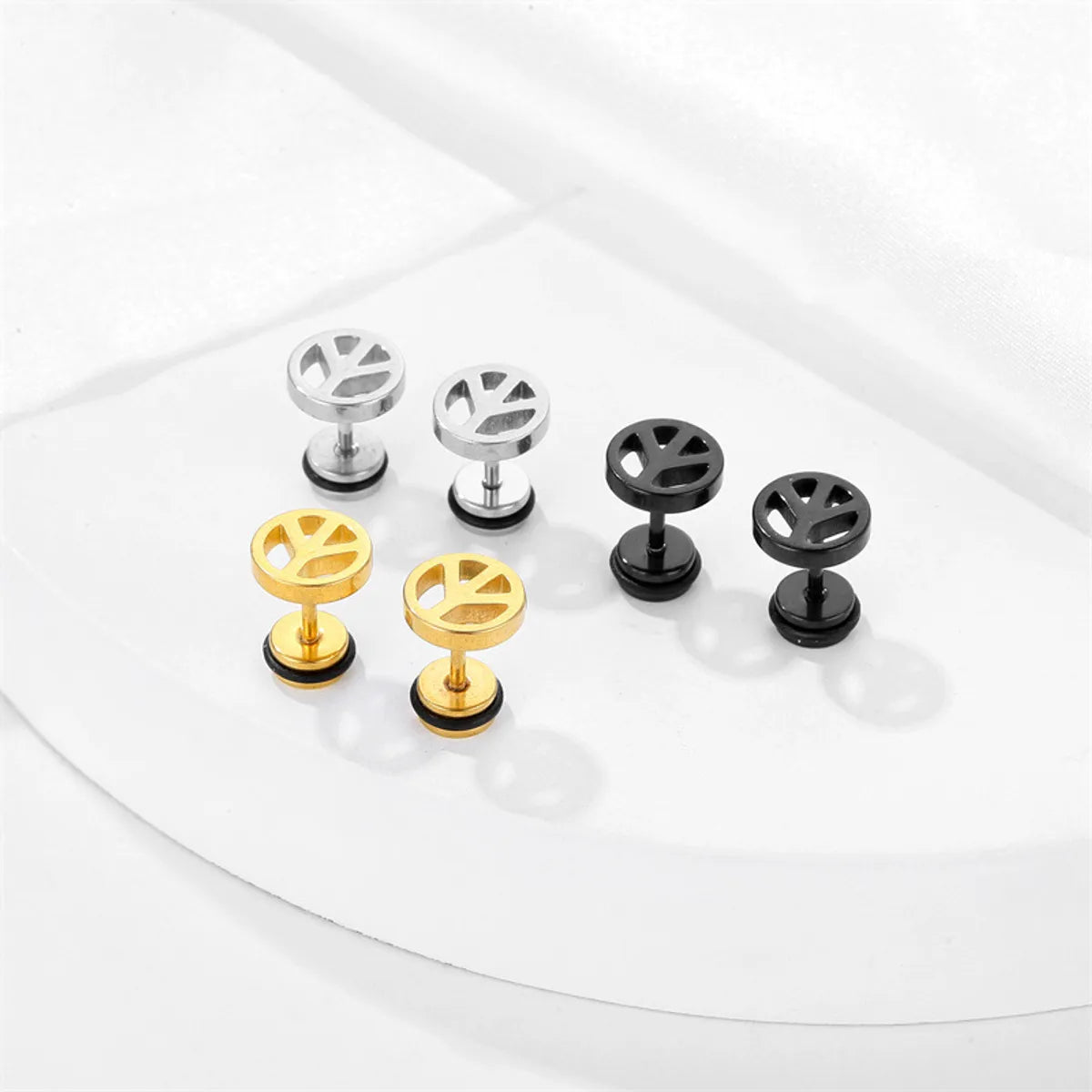 1 Piece Simple Style Geometric Solid Color Plating Stainless Steel Ear Studs