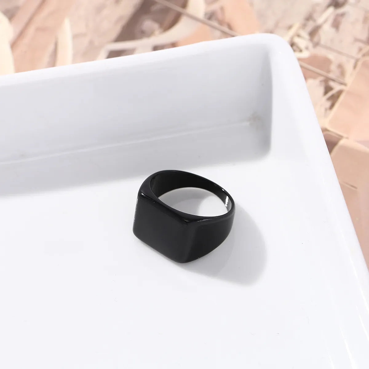 Simple Style Geometric Stainless Steel Men'S Rings