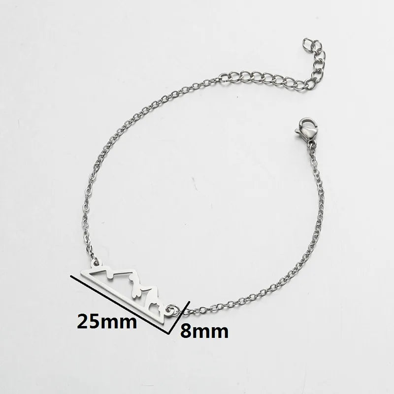 1 Piece Simple Style Geometric Stainless Steel Plating Bracelets