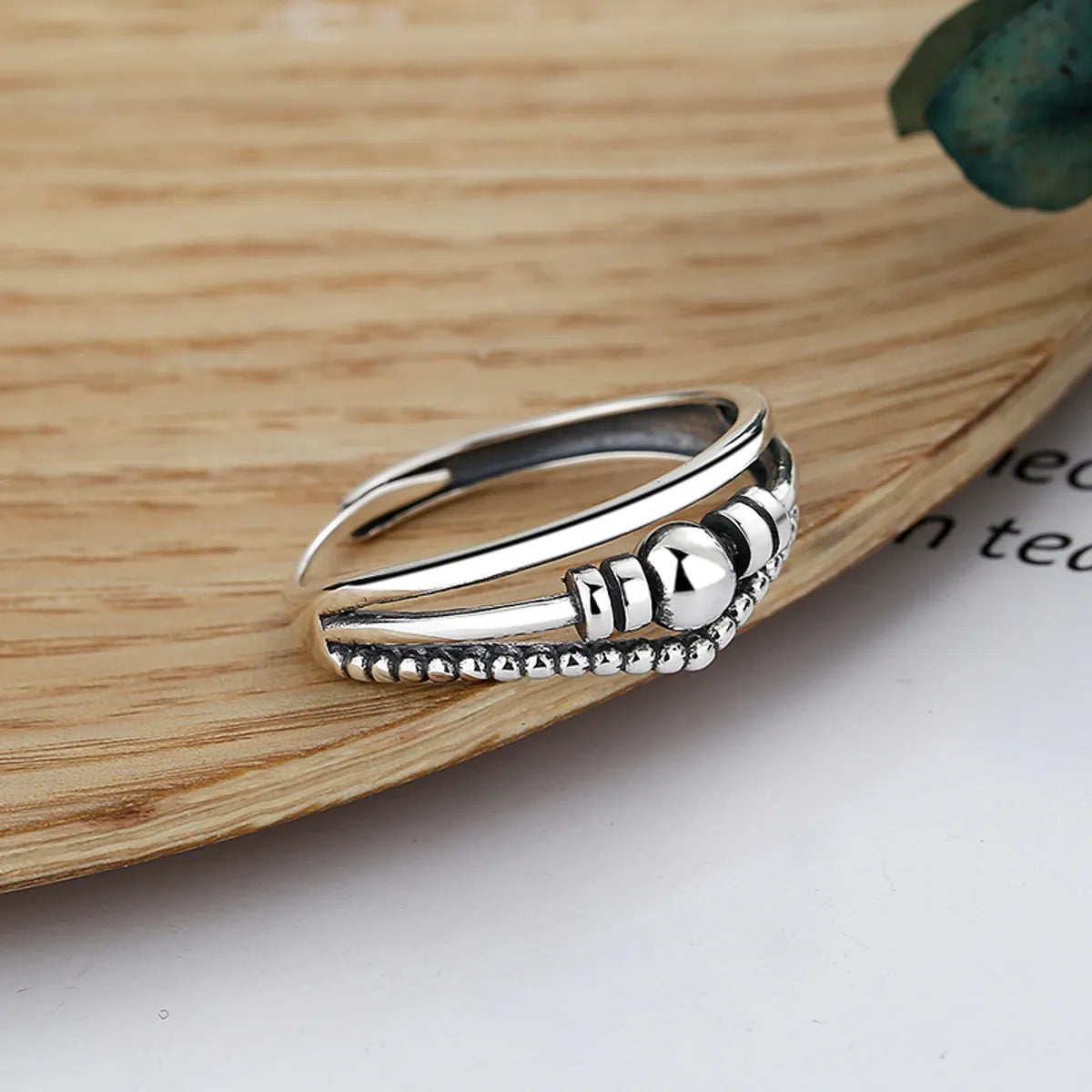 1 Piece Simple Style Geometric Sterling Silver Open Ring