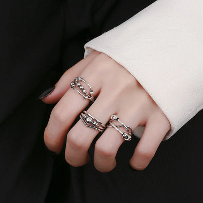 1 Piece Simple Style Geometric Sterling Silver Open Ring