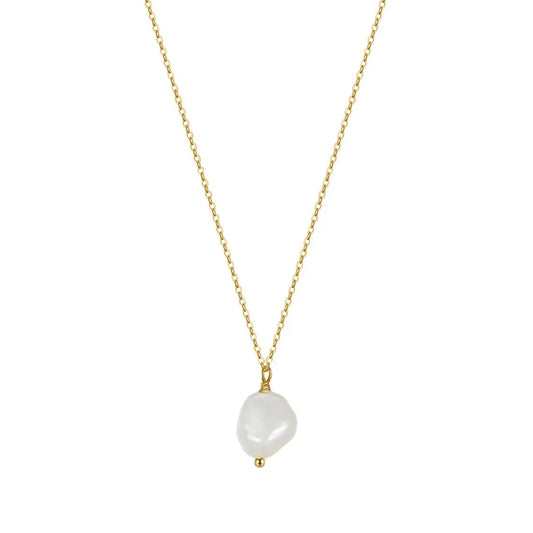 1 Piece Simple Style Geometric Sterling Silver Plating Inlay Pearl 14k Gold Plated Pendant Necklace