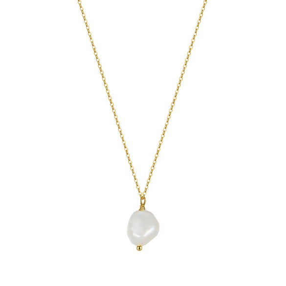 1 Piece Simple Style Geometric Sterling Silver Plating Inlay Pearl 14k Gold Plated Pendant Necklace