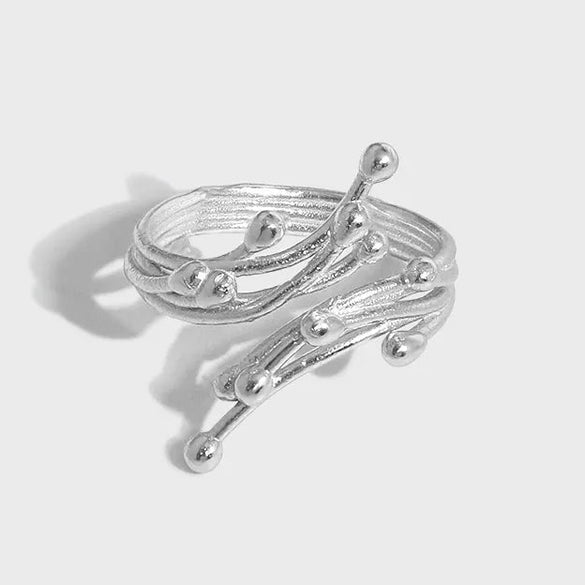 1 Piece Simple Style Geometric Sterling Silver Plating Open Ring